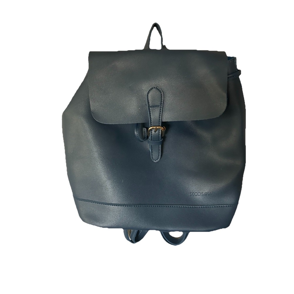 Secosana purse back pack vegan leather blue snap‎ tote casual everyday durable